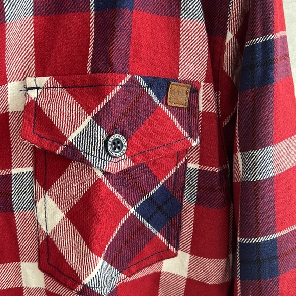 Mens Vintage Work Wear Plaid Long Sleeve 100% Cotton Shirt NWT, size M - Picture 3 of 9